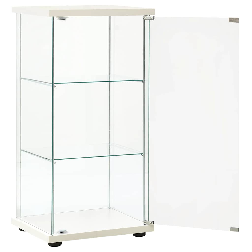 Storage Cabinet Tempered Glass White